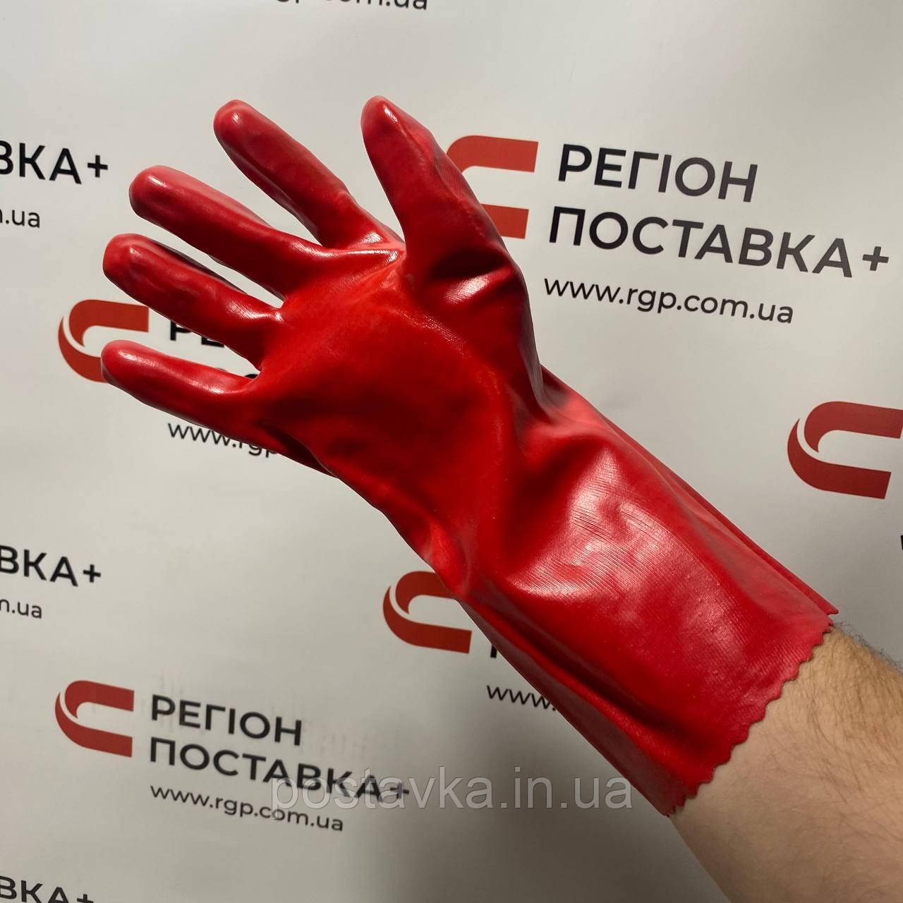 Рукавички МБС червоні довгі 35см SEVEN 69254 (AOL 9254 ) р.10