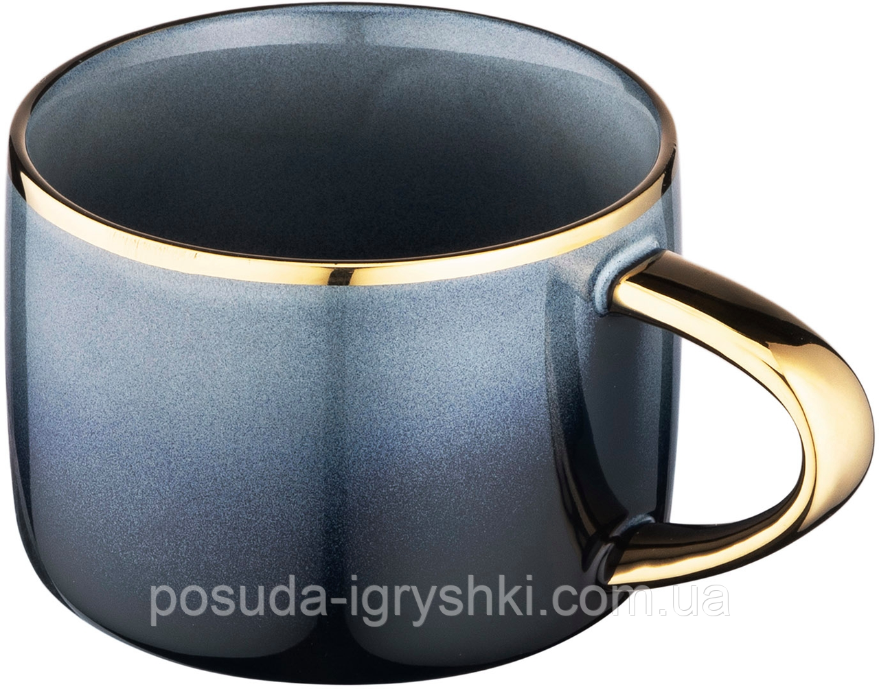 Чашка Ardesto Andria, 300мл, кераміка, синьо-сірий.