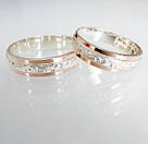 Срібна обручка з золотими накладками, фото 4