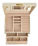 Шкатулка футляр скринька для коштовностей прикрас бежевий Beautylushh 6347, фото 7