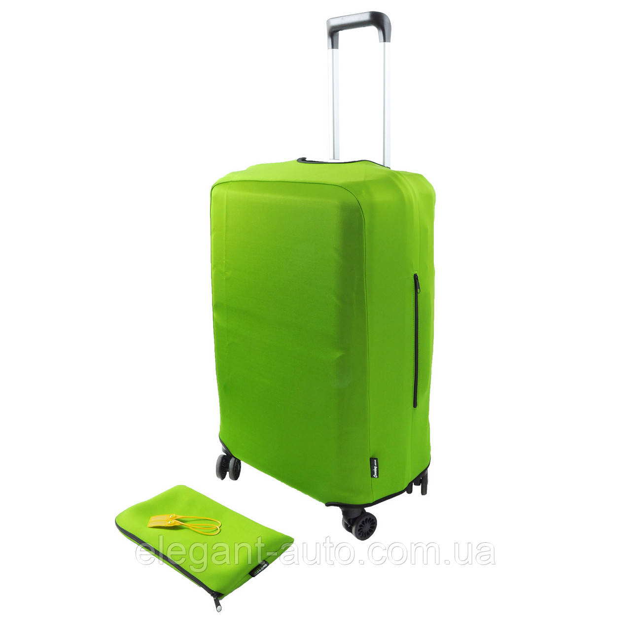 Чохол для валізі L (65 — 75 см) — Зелений (Фастекс, пластикова клямка, сумочка)