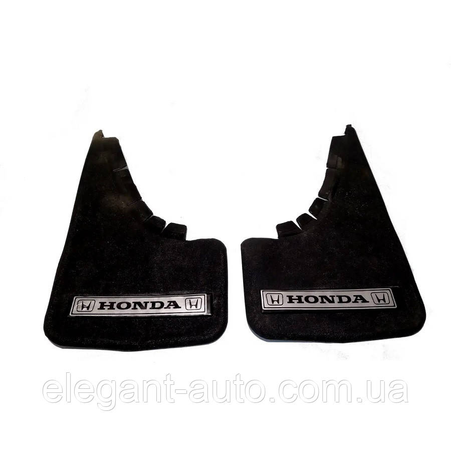 Бризковики малі "Honda" Серебренн. напис, м'яка структурна гума "Mud-Flaps" (2шт)