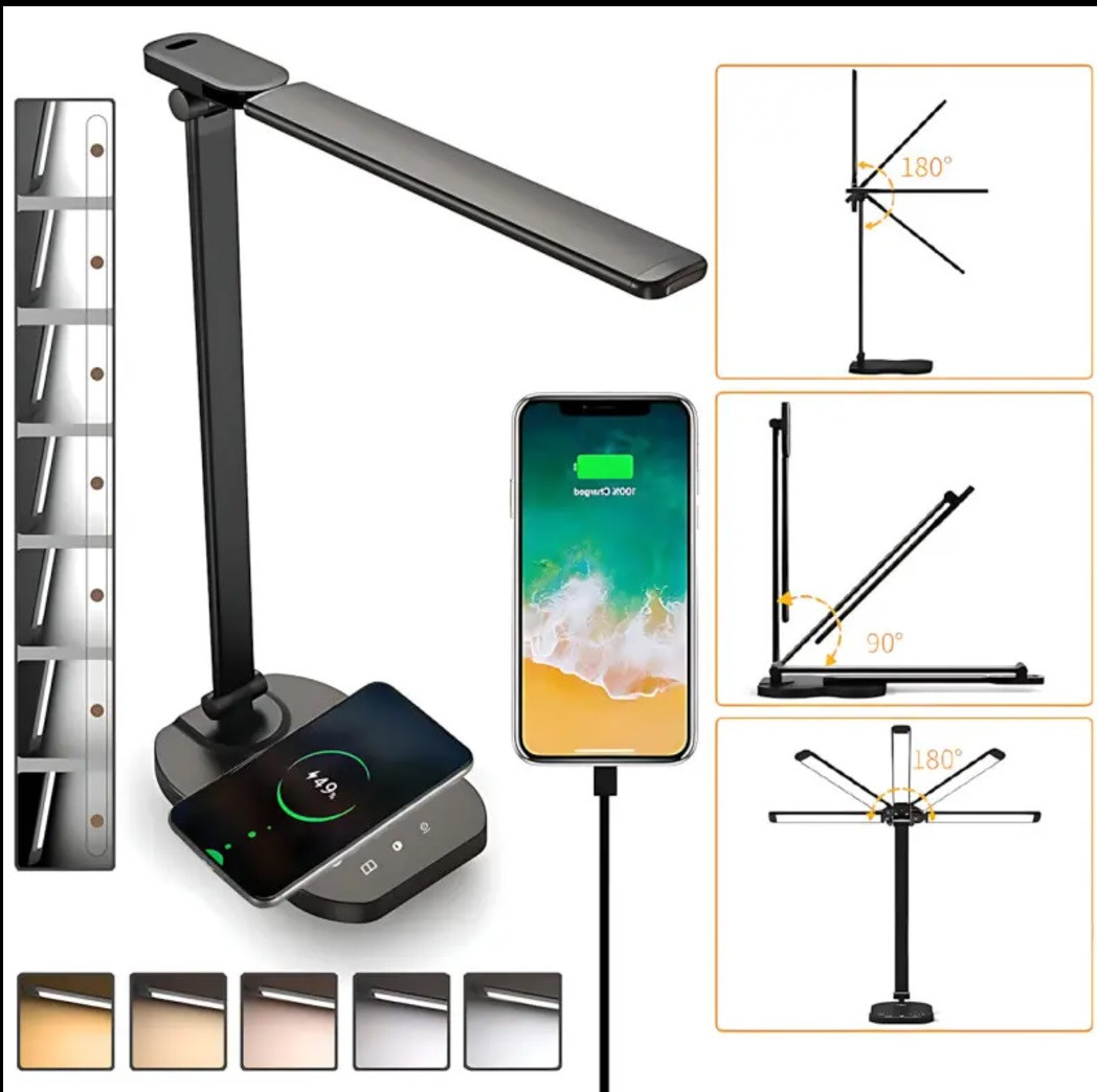 Настольная лампа с беспроводной зарядкой Table lamp iC227, фото 1