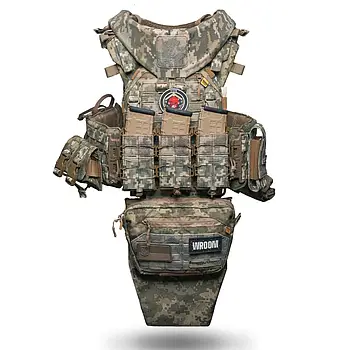 Бронежилет 6 класу "Ghost Gen4 V4" з балістичним захистом 1 класу, системою швидкого скидання + 9 підсумків