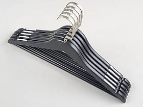 Плічка вішалки тремпеля дерев'яні чорного кольору, довжина 44 см, в упаковці 5 штук