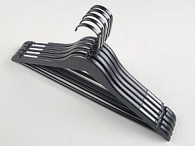 Плічка вішалки тремпеля дерев'яні чорного кольору, довжина 44 см, в упаковці 5 штук