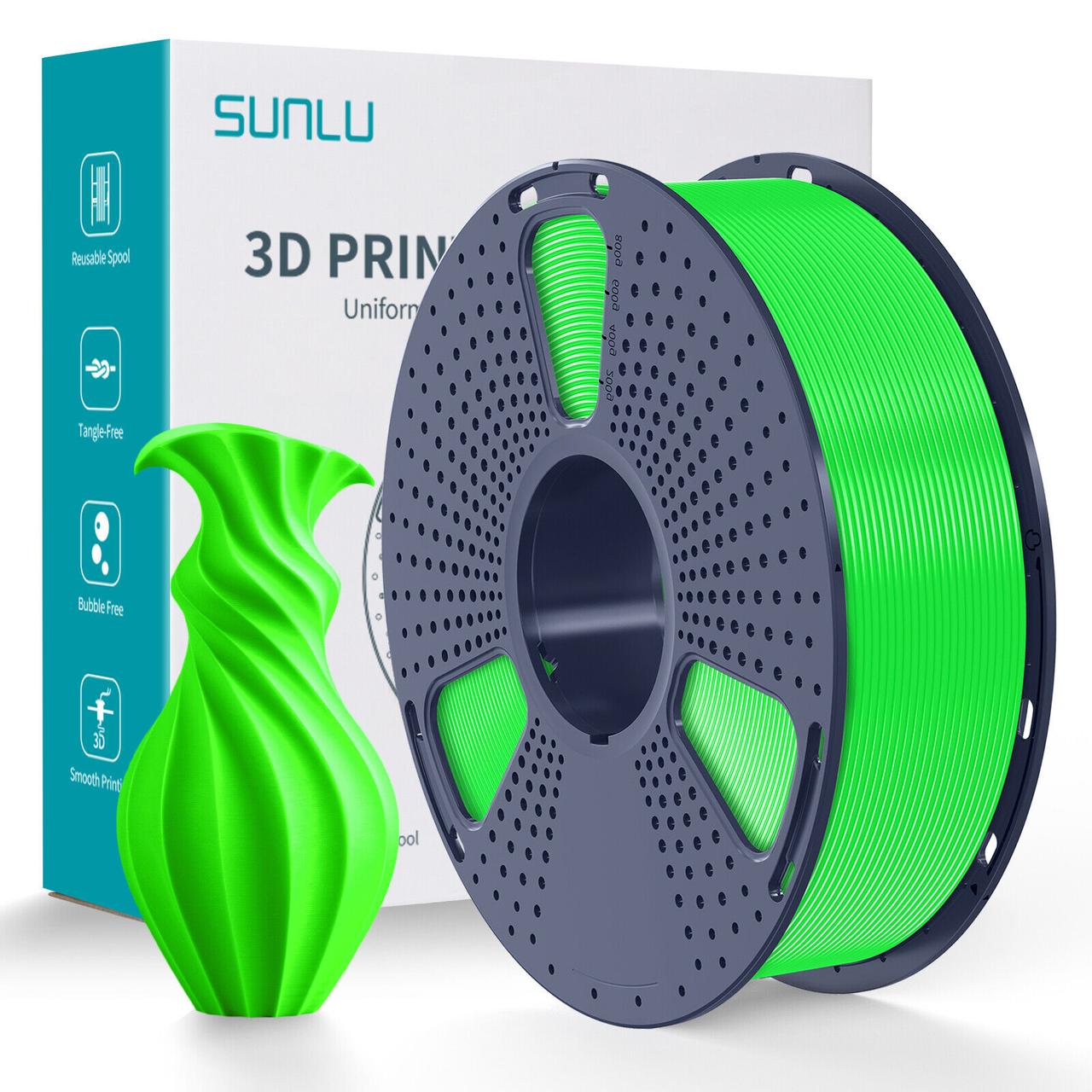Пластик филамент SUNLU PLA Green (05140908Z), 1.75mm, 1kg, Зеленый