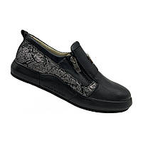 Шкіряні сліпони на платформі чорного кольору "Style Shoes", фото 3