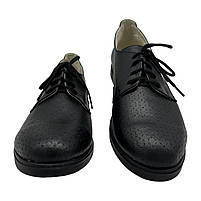 Жіночі туфлі із натуральної шкіри чорного кольору на шнурівці «Style Shoes», фото 5