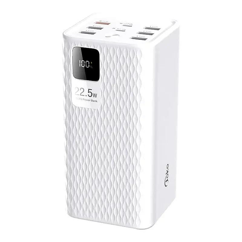 Зовнішній акумулятор повербанк power bank Konfulon J13 Joko 50000mAh |6USB/Type-C, QC/PD, 22.5W/5A| White, фото 1