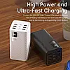 Зовнішній акумулятор повербанк power bank Konfulon J13 Joko 50000mAh |6USB/Type-C, QC/PD, 22.5W/5A| White, фото 2