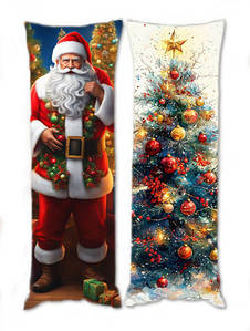Подушка Дакімакура новорічна Санта Клаус з ялинкою 40 х 120