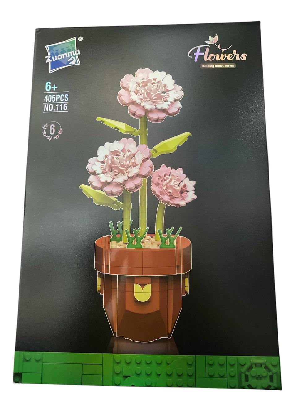Конструктор 116-6 “Квіти у горщику”, 405 деталей, в коробці