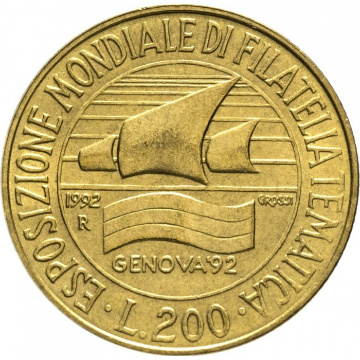 Італія 200 лір, 1992 Виставка марок в Генуї  №2759