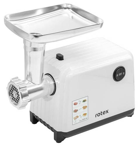 Электрическая мясорубка Rotex RMG200-W электромясорубка 3 решетки Белый ...