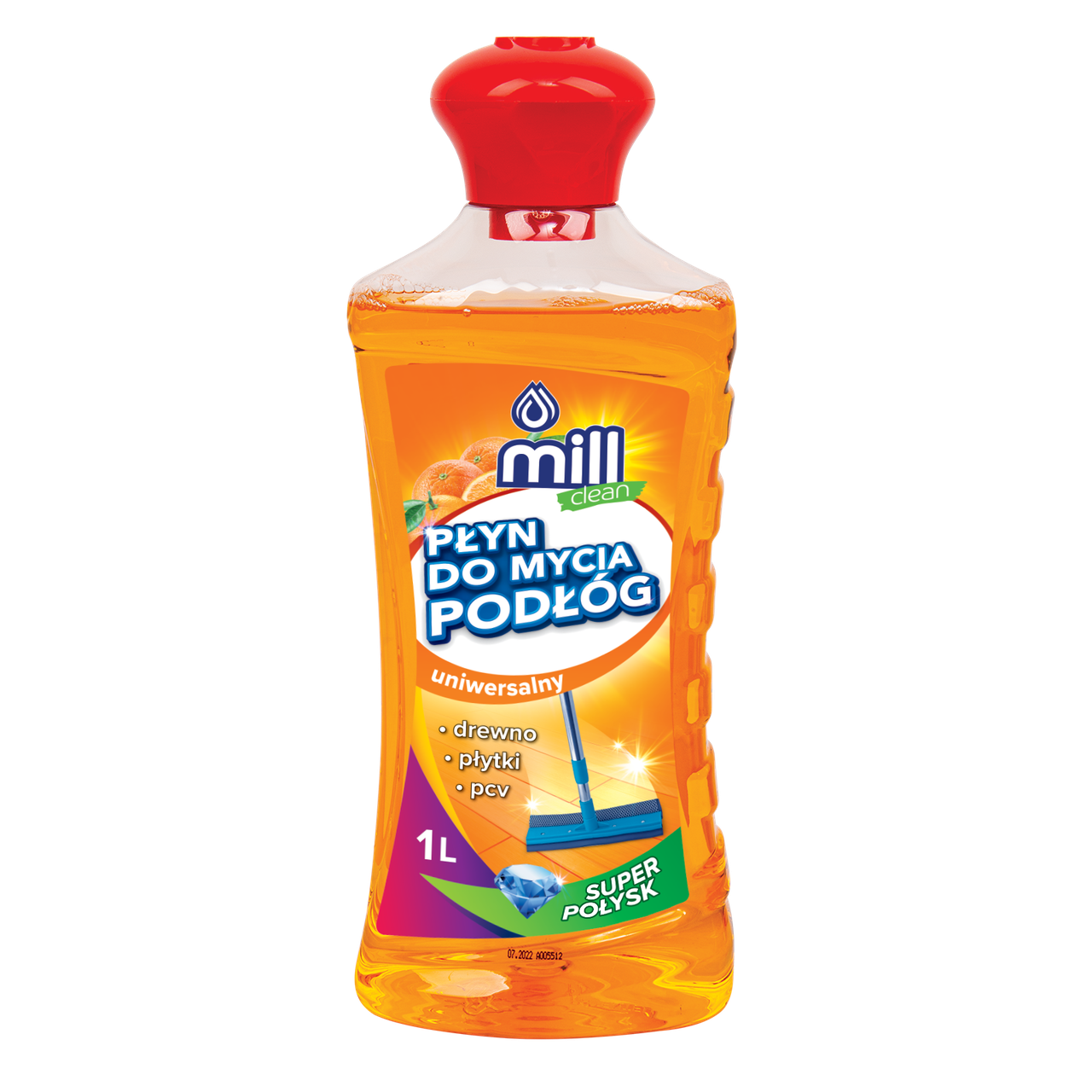 Засіб для миття підлоги 1 л Апельсин, ТМ MILL Clean