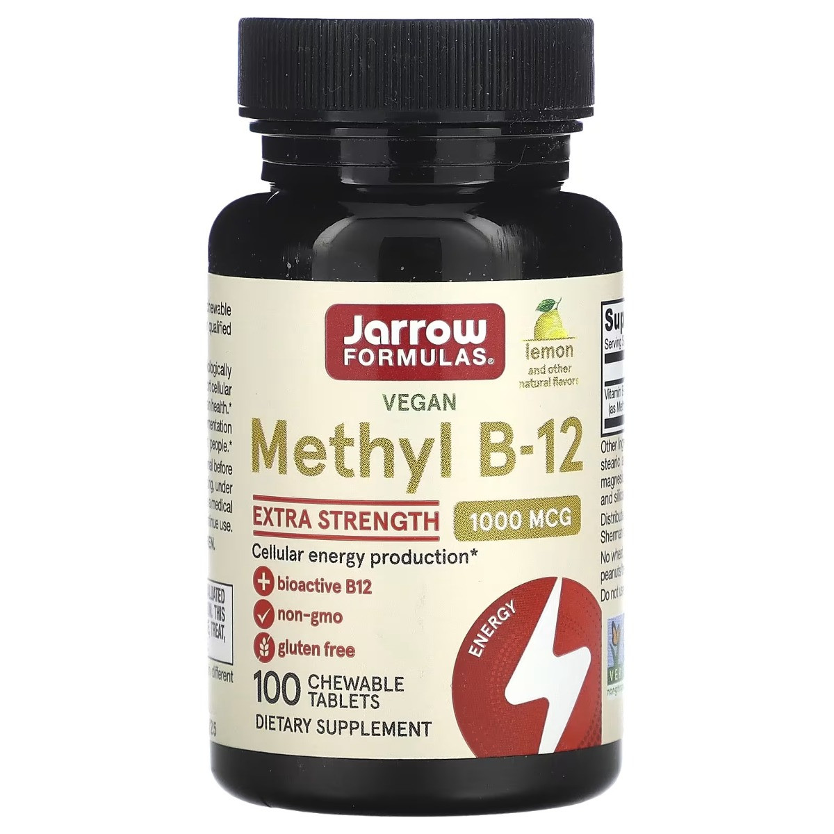 Метил B-12 зі смаком лимона, 1000 мкг, Methyl B-12, Jarrow Formulas, 100 льодяників