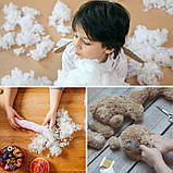 Наповнювач для подушок IDEIA антиалергенний 200 г у вигляді пухнастих кульок для декору сніг штучний, фото 3