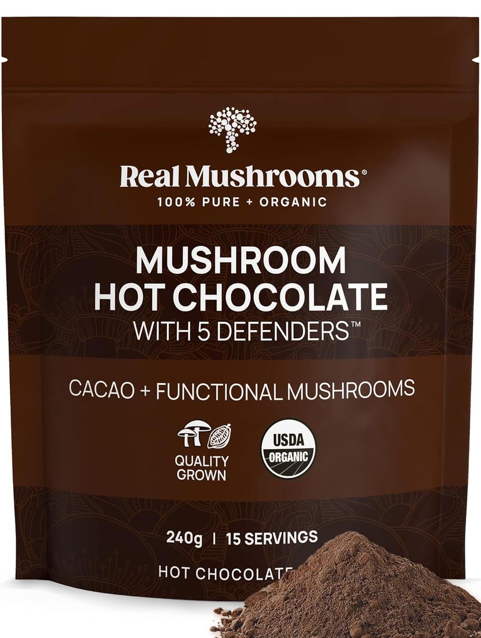 Real Mushrooms Hot Chocolate Mix / Гарячий шоколадний мікс з грибами 240 г