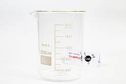 Склянка низька Н-1-2000 ТС зі шкалою з термостійкого скла (ГОСТ 25336-82)
