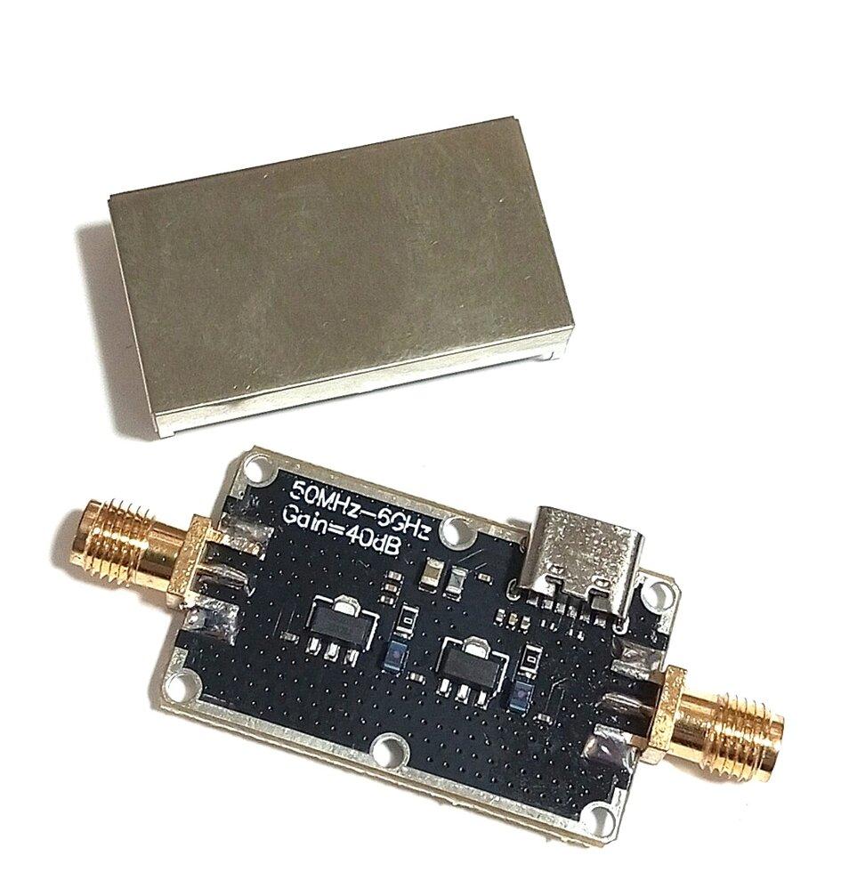 Підсилювач радіосигналів LNA 50MHz-6GHz 40dB надширокосмуговий, із захисною кришкою, Dykbcells