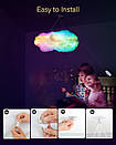 Світлодіодна 3D LED RGB-лампа у формі хмари Bluetooth + Пульт, фото 9