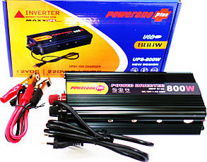 Інвертор PowerOne 800W із зарядкою 12V220V Перетворювач AuraHome
