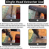 Екстрактор болтів, набір екстракторів для вилучення зламаних болтів 25 шт, Екстрактор болтів, Знімач пошкоджених болтів, фото 9