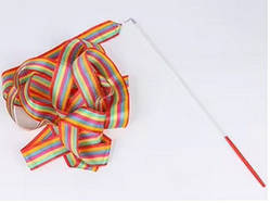 Стрічка гімнастична в смужку для гімнастики 2 метри