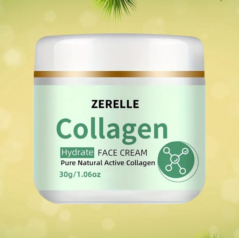 Колагеновий зволожувальний крем для обличчя з гіалуроновою кислотою та вітаміном Е, 30 г ZERALLE, фото 1