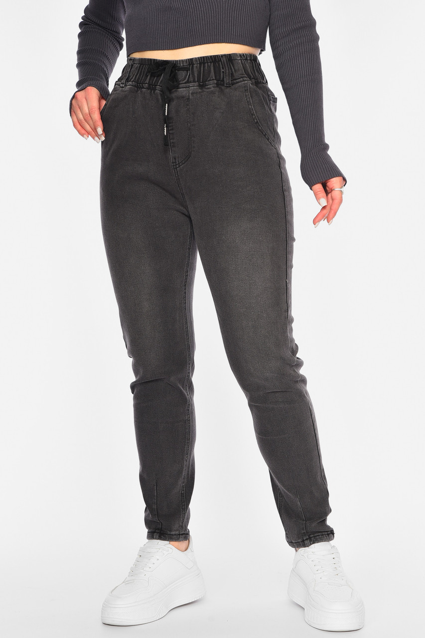 Джинси жіночі звужені темно-сірого кольору 180584M, фото 1