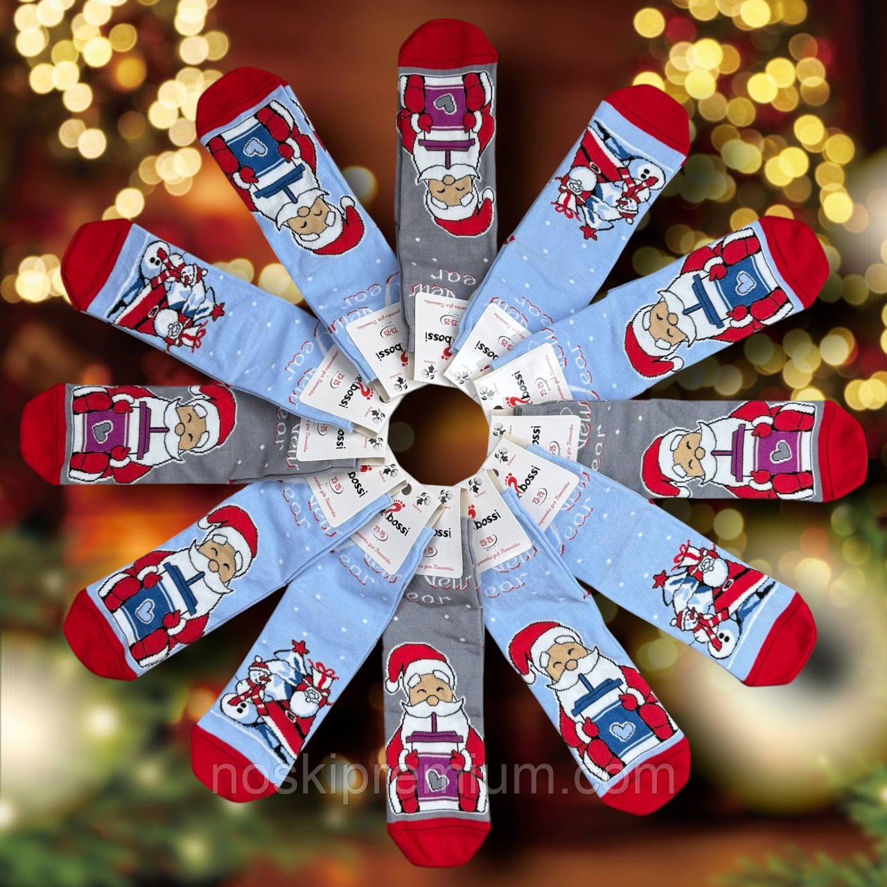 Новорічні шкарпетки жіночі демісезонні бавовна ВженеBOSSі, розмір 36-40, асорті, 10601, фото 1