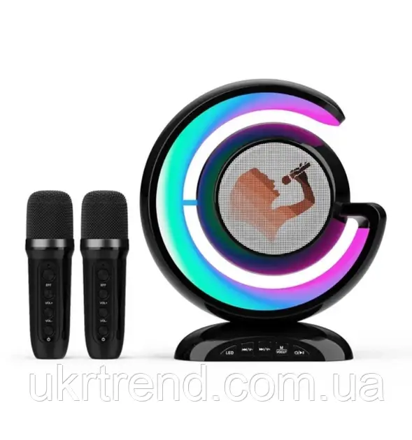 Лампа-нічник із колонкою Bluetooth YS-110, двома мікрофонами, колір чорний.