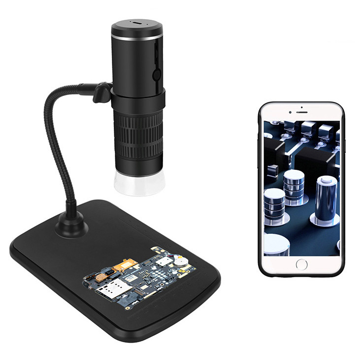 Електронний Wi-Fi мікроскоп 1000X трихоскоп для телефона/планшета на підставці, фото 1