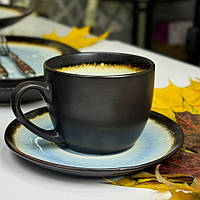 Набір Чашка з блюдцем Сонце пустелі 4 чашки 4 блюдця 300 мл чай кава HoReCa кераміка