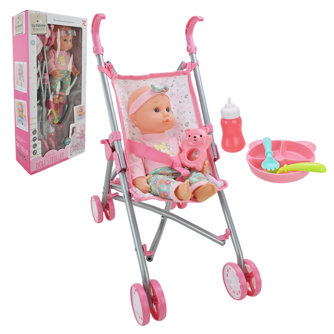 Пупс 85869 в наборі з коляскою, фото 1