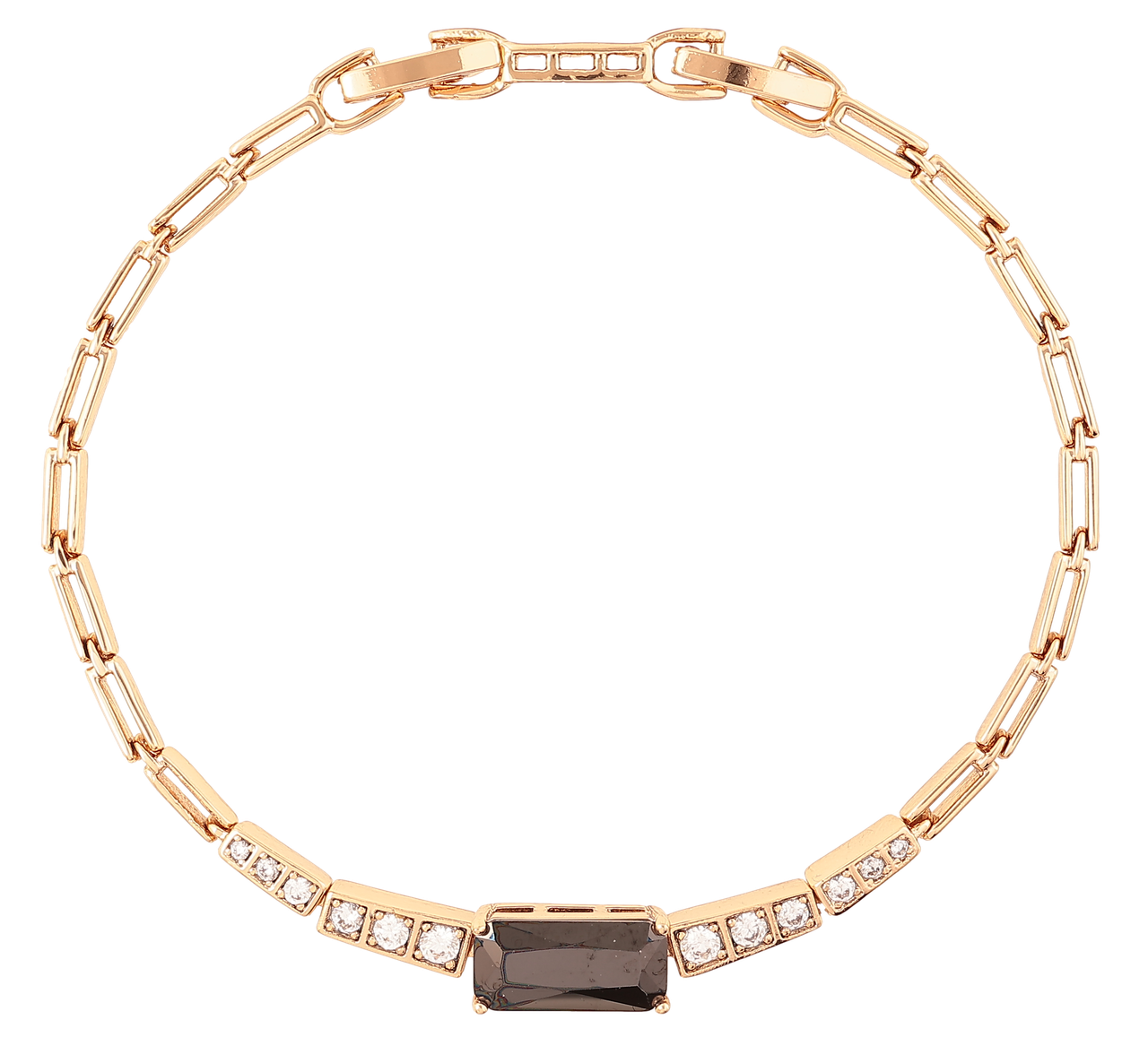 Браслет Xuping Позолота 18K "Візерунок з цирконієм і чорним фіанітом» розмір з доп. замком 17,19см х 2мм