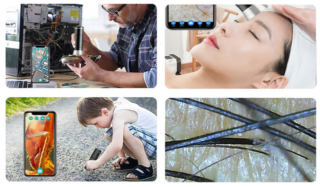 Электронный WiFi микроскоп трихоскоп для телефона/планшета на подставке Электронный WiFi микроскоп трихоскоп для телефона/планшета на подставке