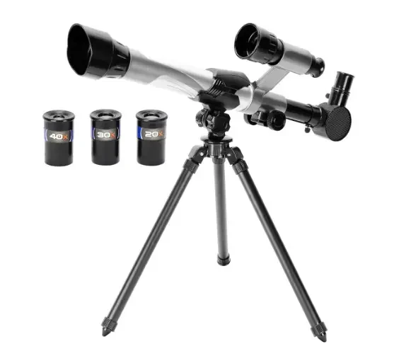 Телескоп для дітей З 2130, 3 змінні лінзи зі збільшенням 20х, 30х і 40х, на штативі, фото 1