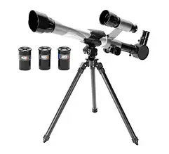 Телескоп для дітей З 2130, 3 змінні лінзи зі збільшенням 20х, 30х і 40х, на штативі
