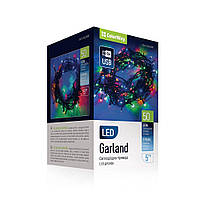 Світлодіодна гірлянда СolorWay LED 50 5 м (8 функцій) кольорова USB (CW-G-50L5UMC)