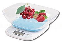 Кухонні ваги Edenberg Eb-75824 до 10 кг з чашею та підсвічуванням, блакитна платформа