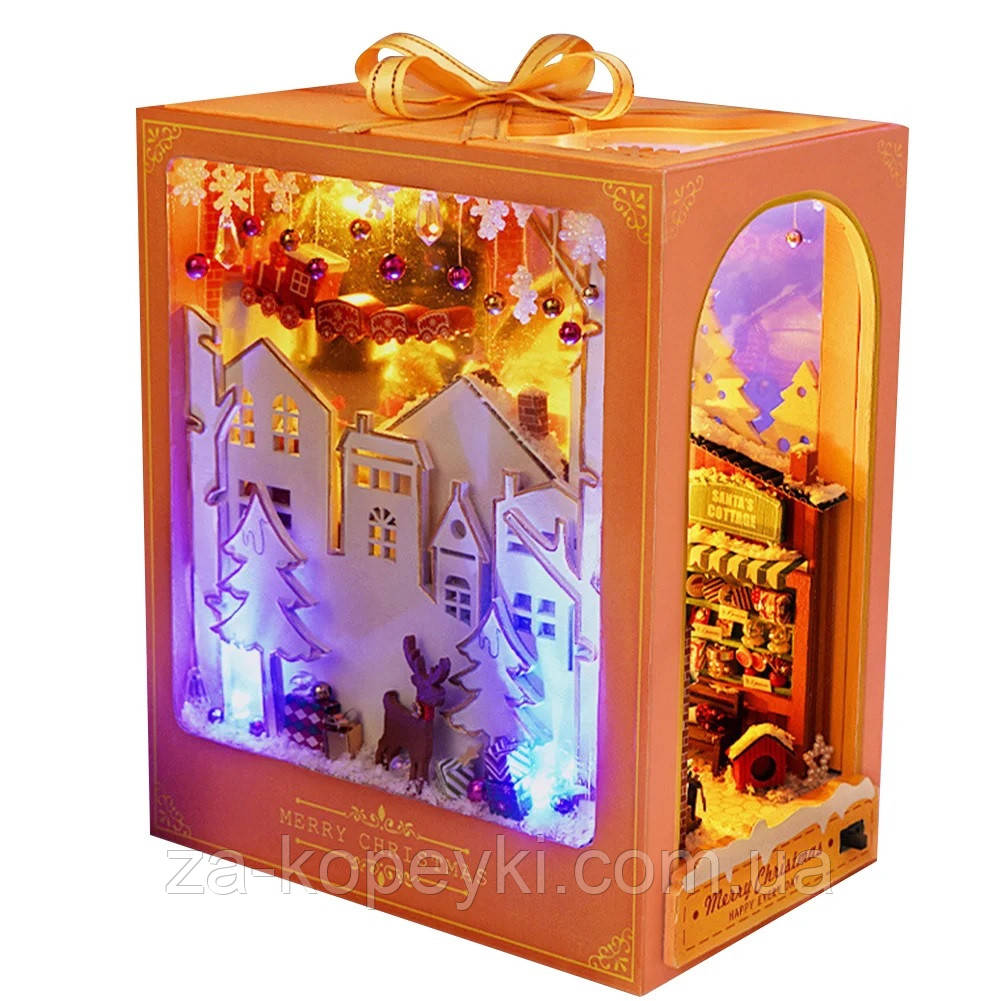 Бук Нук Щасливого Різдва книжковий куточок Румбокс DIY Merry Christmas Book Nook TC-38