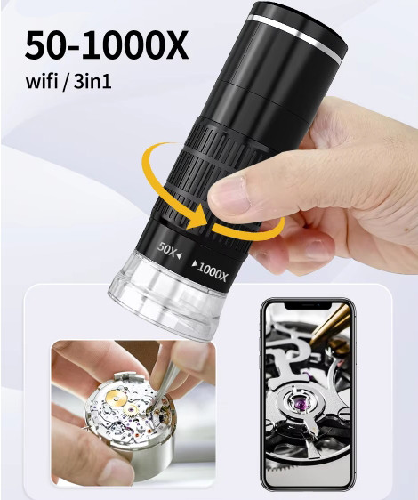 Электронный WiFi микроскоп трихоскоп для телефона/планшета на подставке Электронный WiFi микроскоп трихоскоп для телефона/планшета на подставке