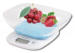Кухонні ваги Edenberg Eb-75824 до 10 кг з чашею та підсвічуванням, блакитна платформа