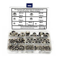 Гайка стопорна M3 M4 M5 M6 M8 M10 M12 неіржавка сталь (006019)