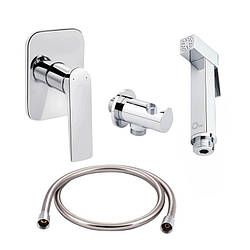 Комплект для біде Vlasta Chrome: Змішувач QTVLA6228102NC + Під'єднання QTCRMBH030 + ЛійкаQTCRMB120 + Шланг