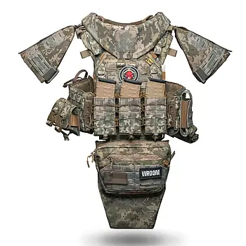 Бронежилет 6 класу "Ghost Gen4 V5" з балістичним захистом 1 класу, системою швидкого скидання + 9 підсумків