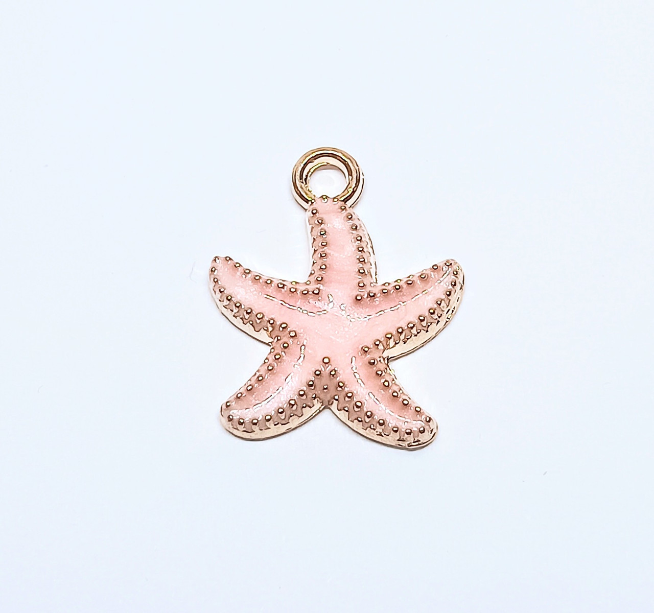 Підвіски металеві Finding Кулон морська зірка Натуральне золото рожева емаль 17 мм x 14 мм х 2.1 мм