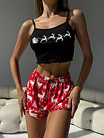 Красива піжама. Молодіжний домашній костюм шорти топ. Сексуальний жіночий одяг для сну., фото 5